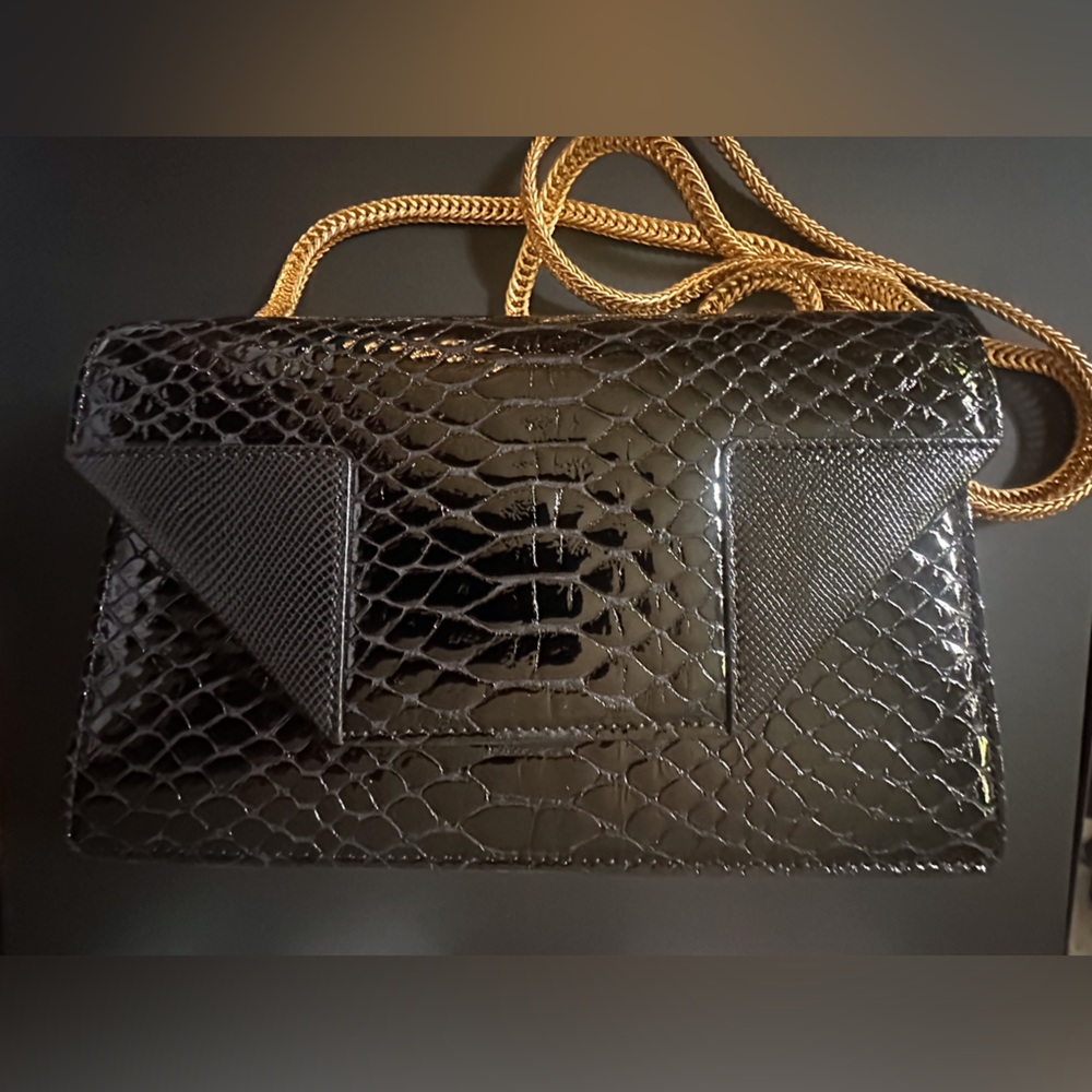 Saint Laurent Mini Betty, Patent Embossed Reptile
